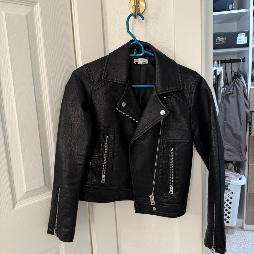 Topshop Black Leather Jacket